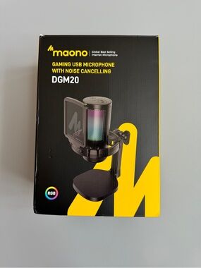 DGM20 Black RGB Gaming USB Microphone with Noise Cancelling